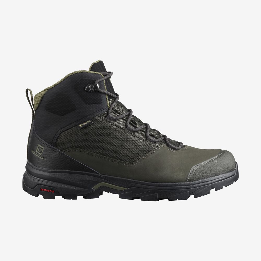 Salomon Singapore Mens Hiking Boots - OUTWARD GORE-TEX Olive Green | 06471-ATCU